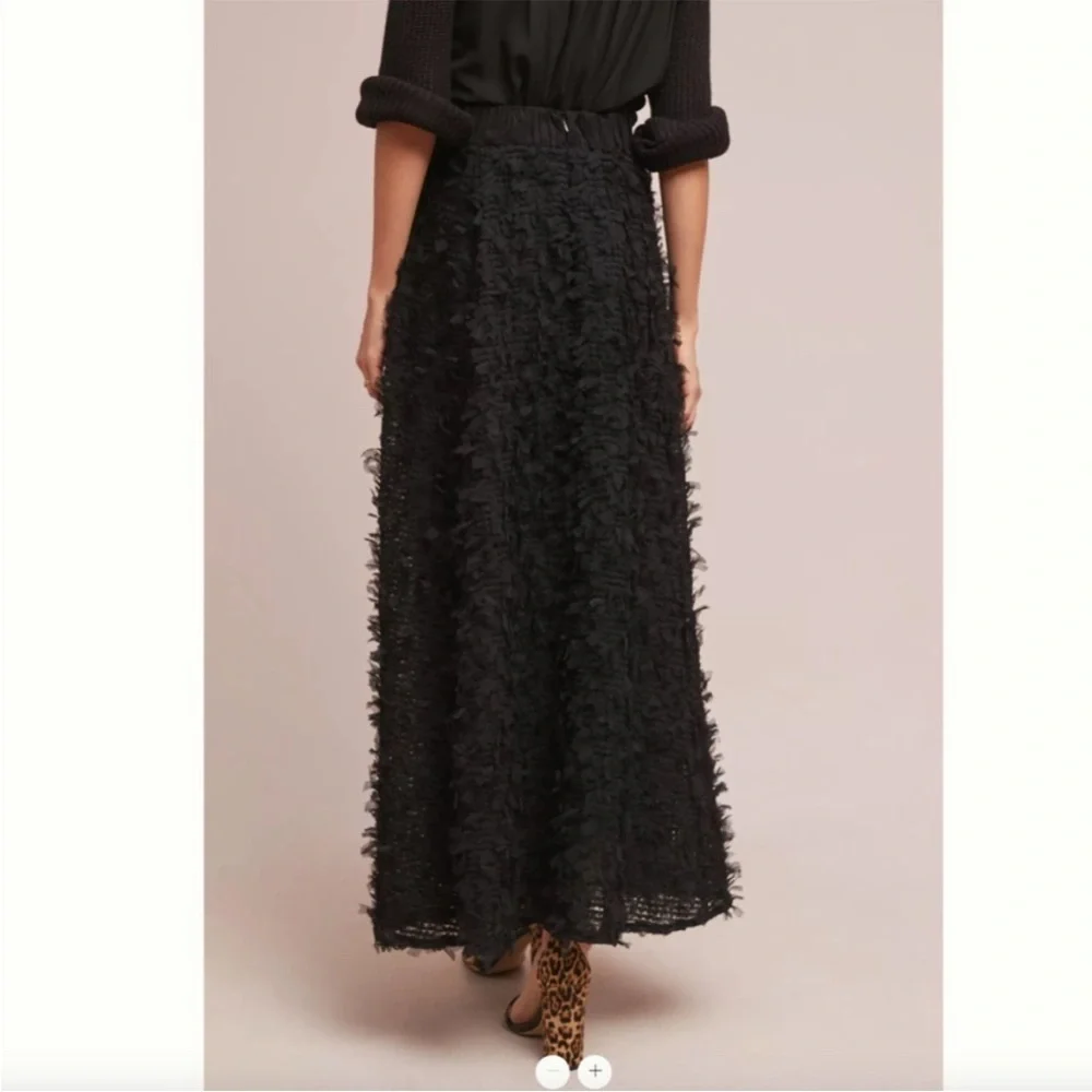 NWT Anthropologie ERI + ALI “Rive Dorite” Maxi skirt black size XS - Picture 2 of 8